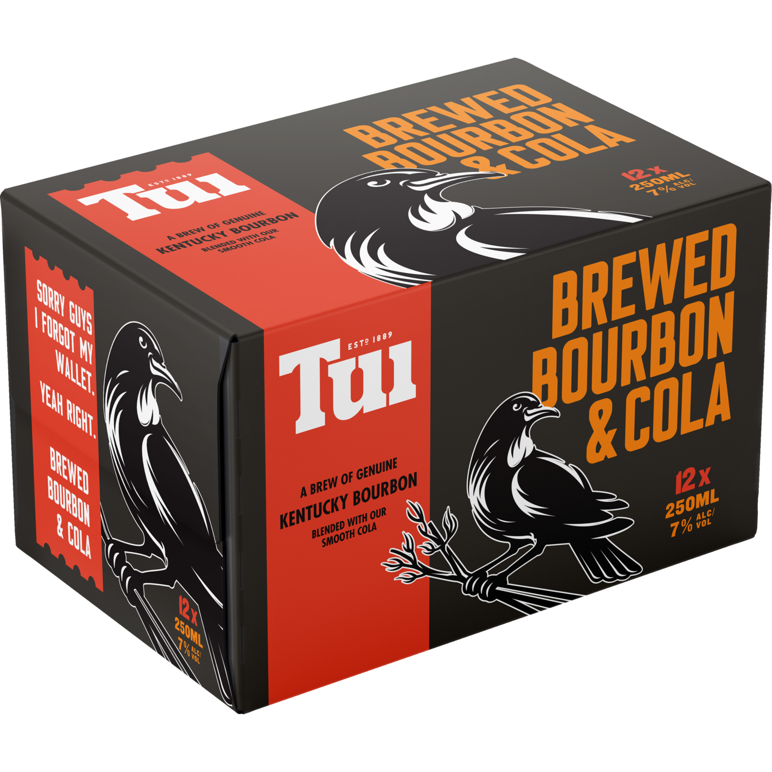 Tui Bourbon & Cola 7% 12 Pack Cans 250ml
