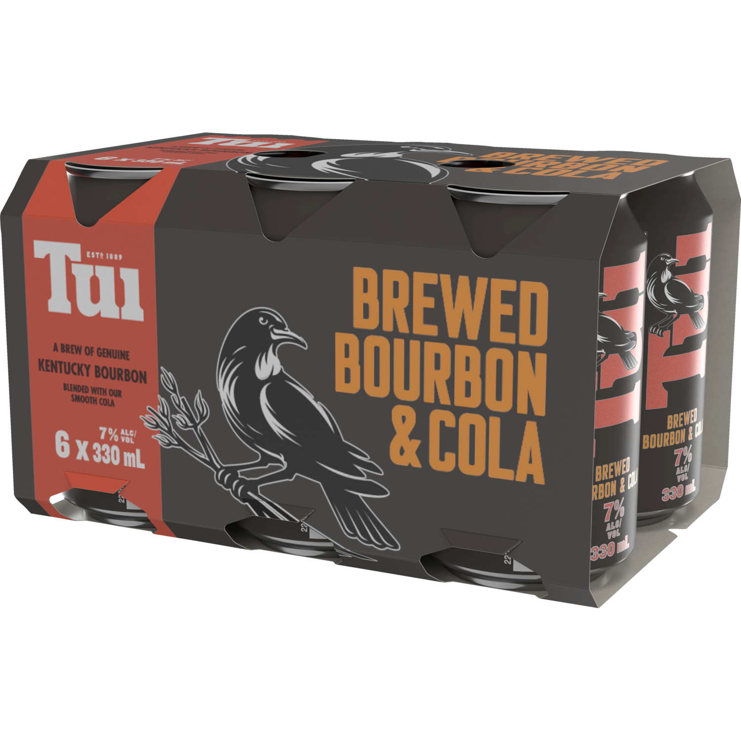 Tui Bourbon & Cola 7% 6 Pack Cans 330ml