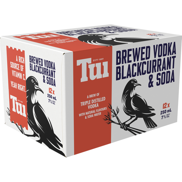 Tui Vodka Blackcurrant & Soda 7% 12 Pack Cans 250ml