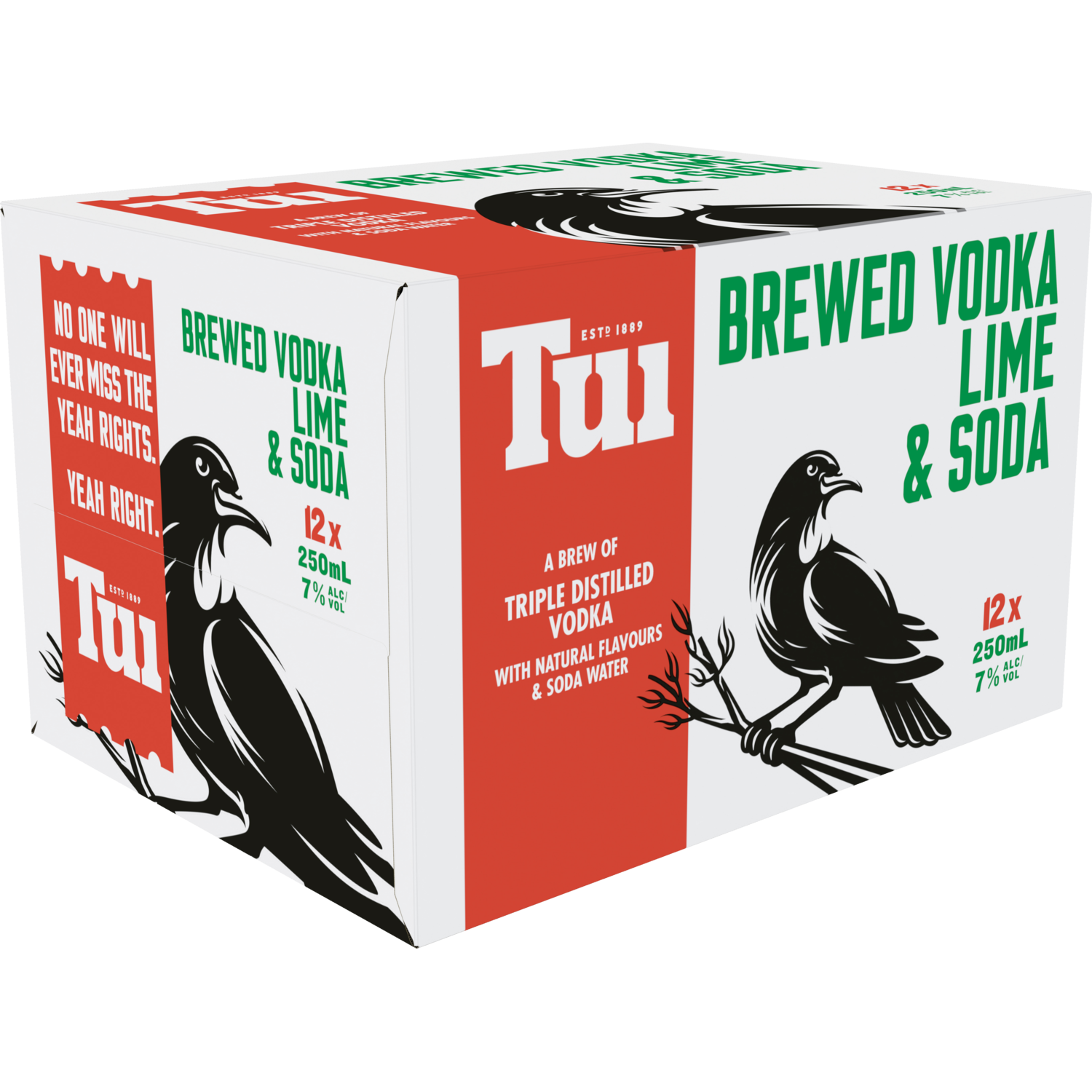 Tui Vodka Lime & Soda 7% 12 Pack Cans 250ml