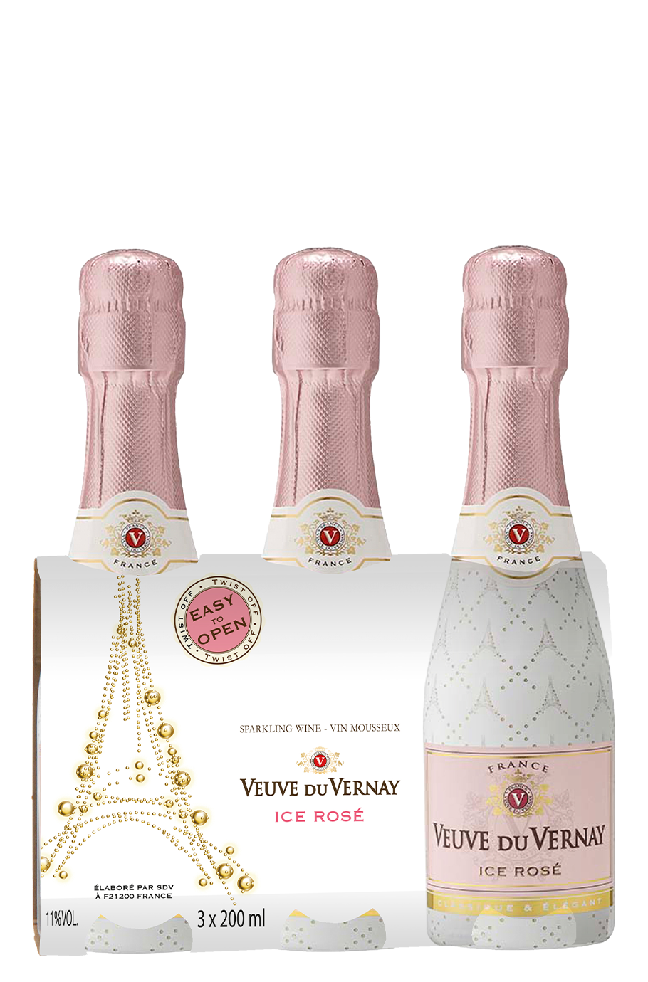 Veuve du Vernay Ice Rose 3 Pack Bottles 200ml