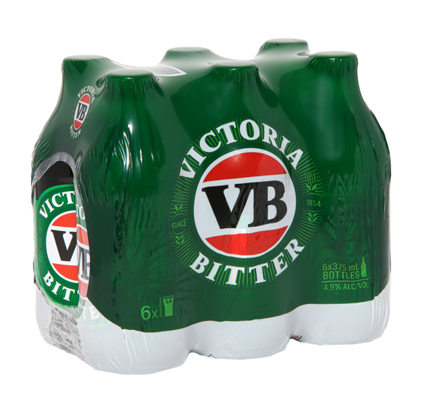 Victoria Bitter 6 Pack Bottles 375ml