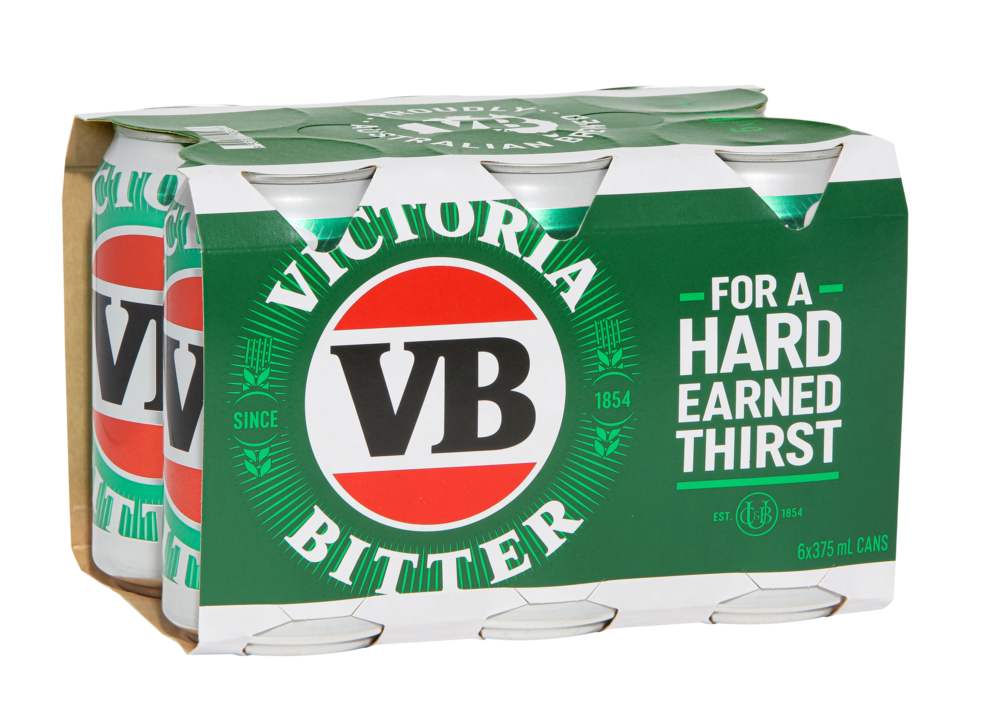 Victoria Bitter 6 Pack Cans 375ml
