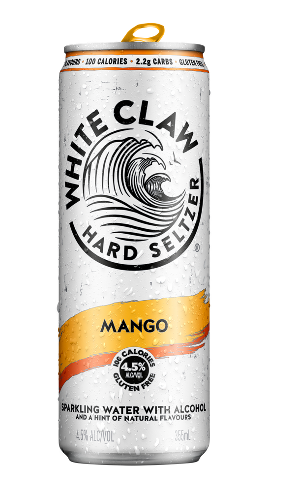 White Claw Natural Mango 4.5% 4 Pack Cans 355ml
