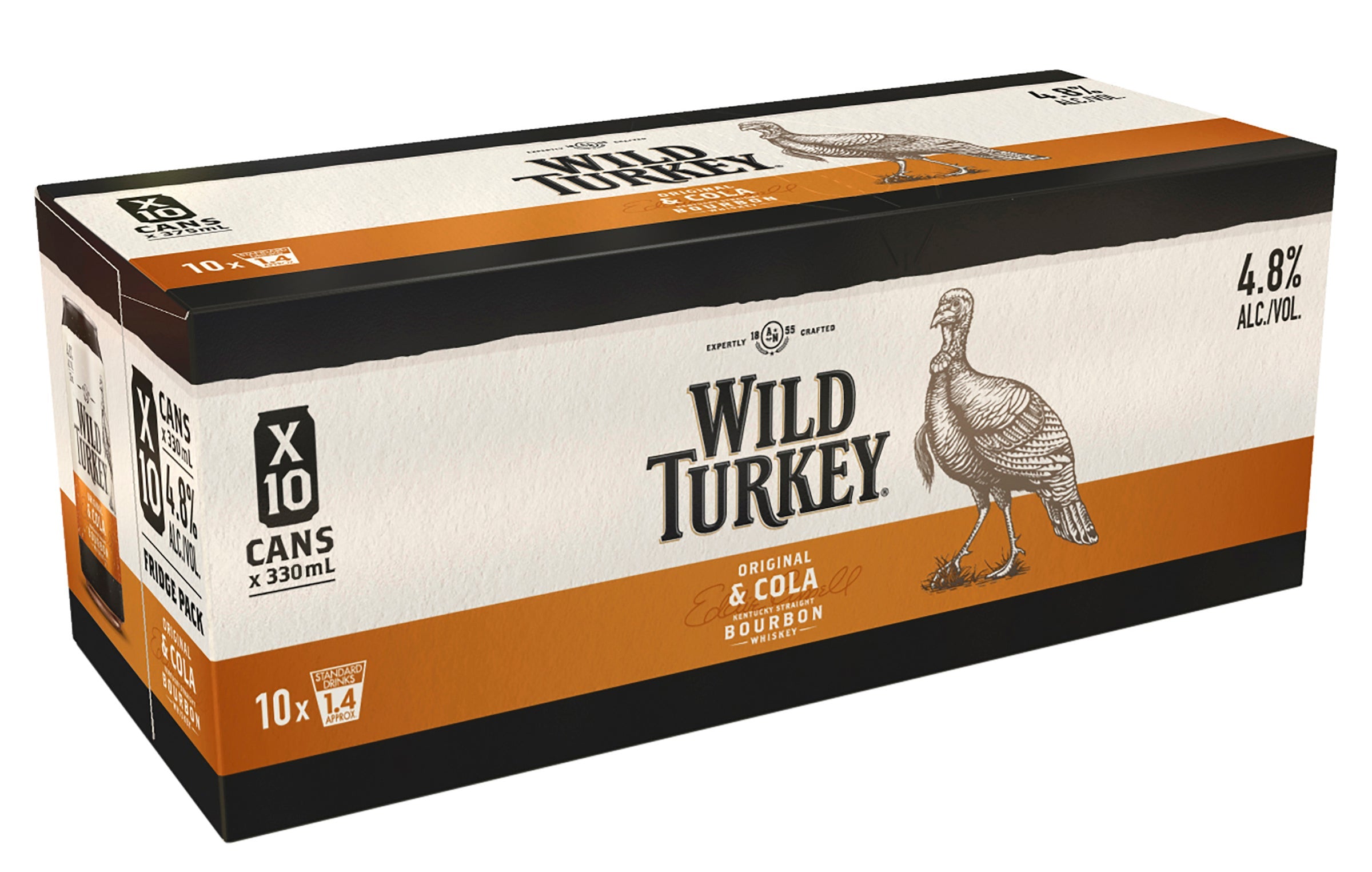 Wild Turkey & Cola 4.8% 10 Pack Cans 330ml