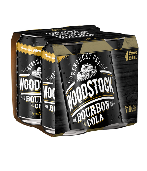 Woodstock & Cola 7% 4 Pack Cans 330ml