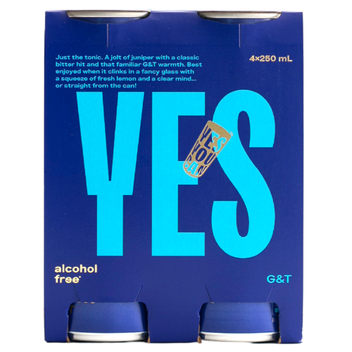 Yes You Cans Alcohol Free Gin & Tonic 4 Pack Cans 250ml